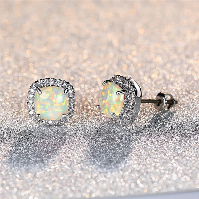 ELEGANT EARRINGS | WHITE FIRE OPAL