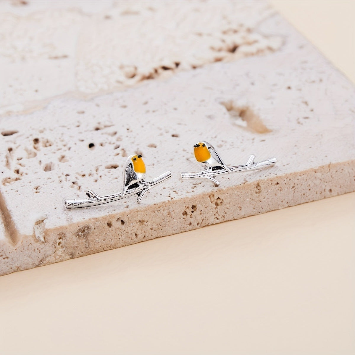CARTOON BIRD EARRINGS | SILVER
