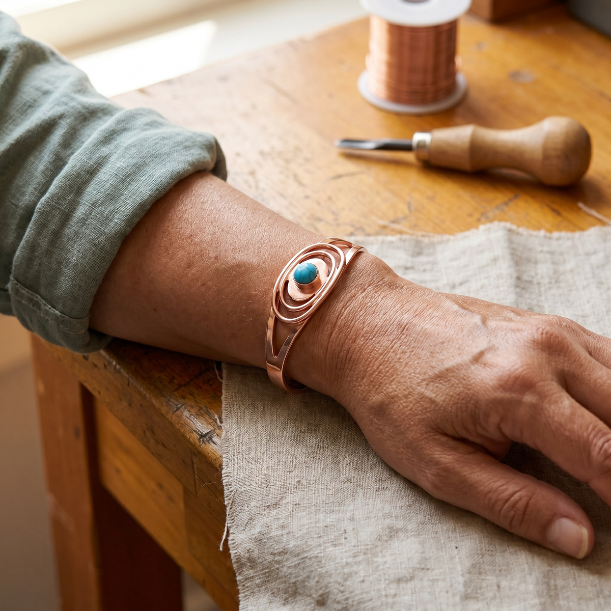 SEDGE COPPER BRACELET | TURQUOISE