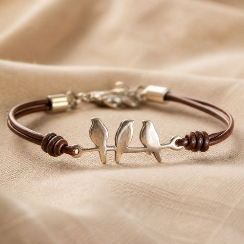 VINTAGE BIRD LEATHER ROPE BRACELET