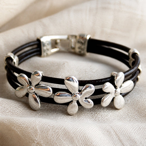 CHIC BOHEMIAN FLORAL BRACELET | SILVER