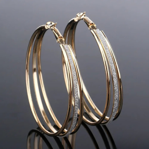 RETRO HOOP EARRINGS | GOLD