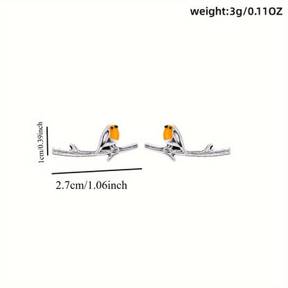 CARTOON BIRD EARRINGS | SILVER