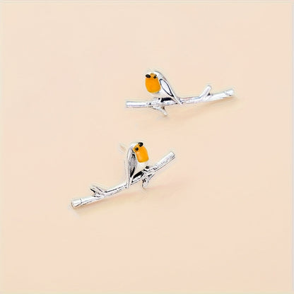 CARTOON BIRD EARRINGS | SILVER