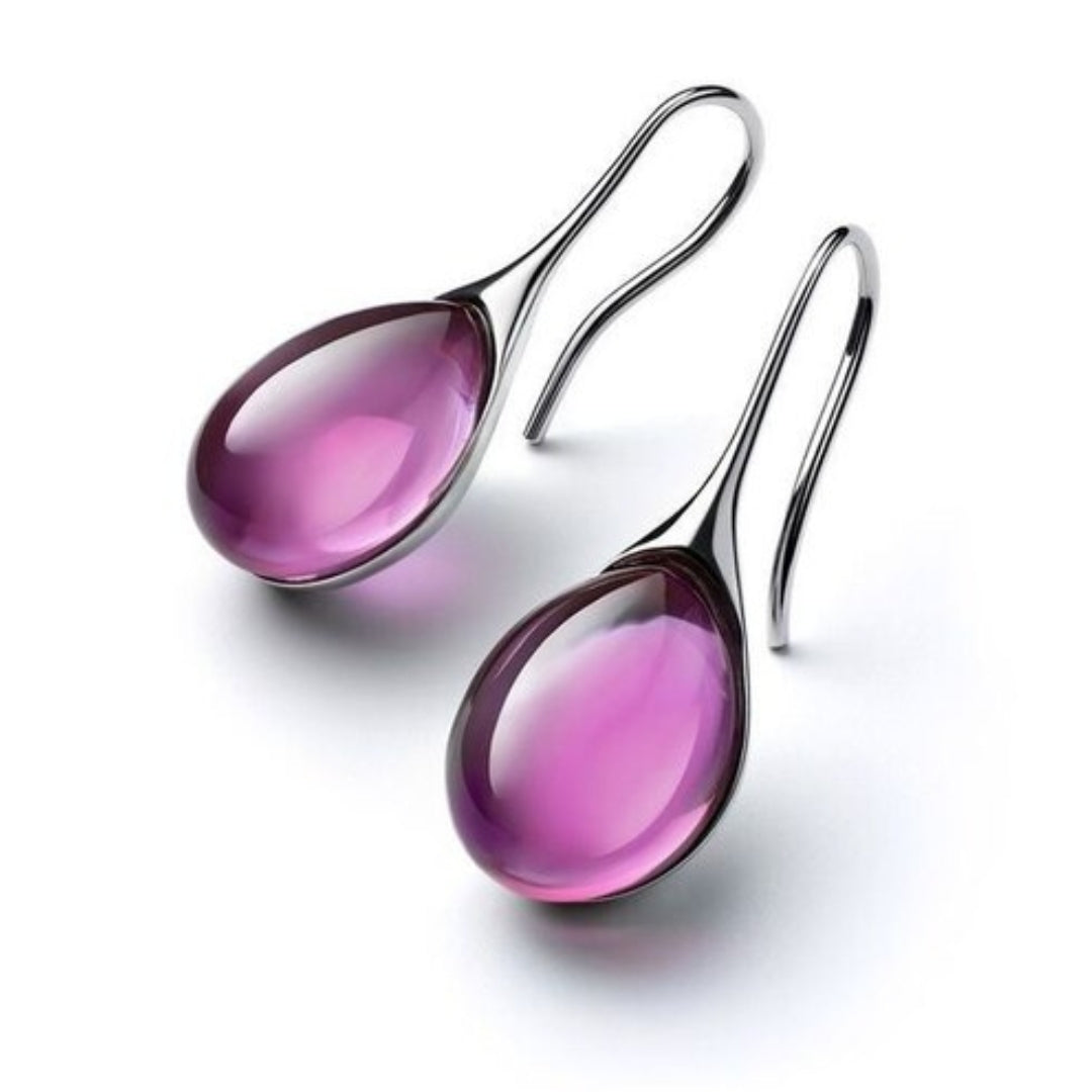 CHIC DANGLE EARRINGS WITH CRYSTALS