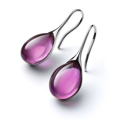 CHIC DANGLE EARRINGS WITH CRYSTALS
