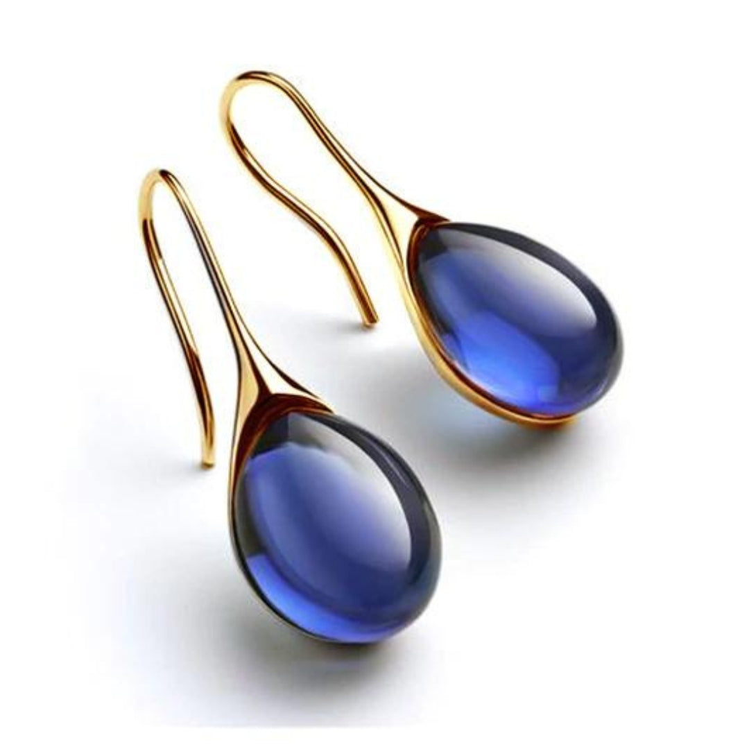 CHIC DANGLE EARRINGS WITH CRYSTALS