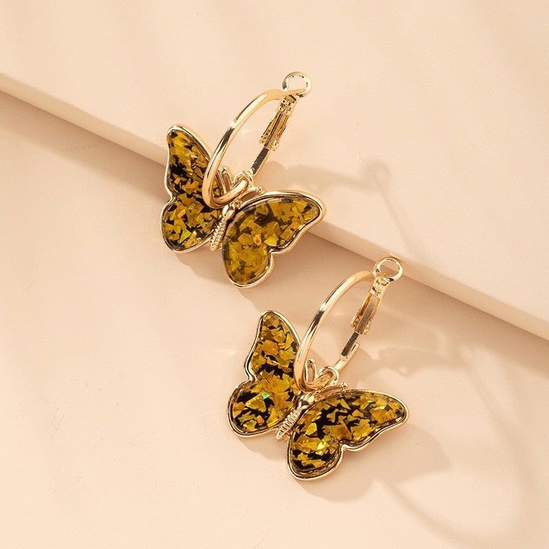 BUTTERFLY HOOP EARRINGS