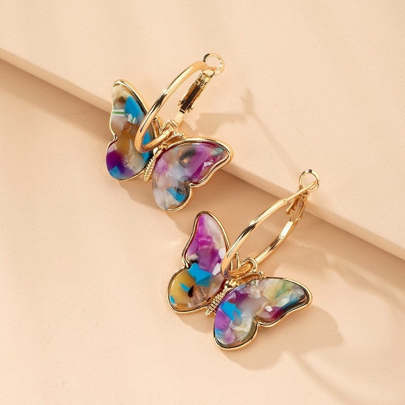 BUTTERFLY HOOP EARRINGS