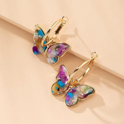 BUTTERFLY HOOP EARRINGS