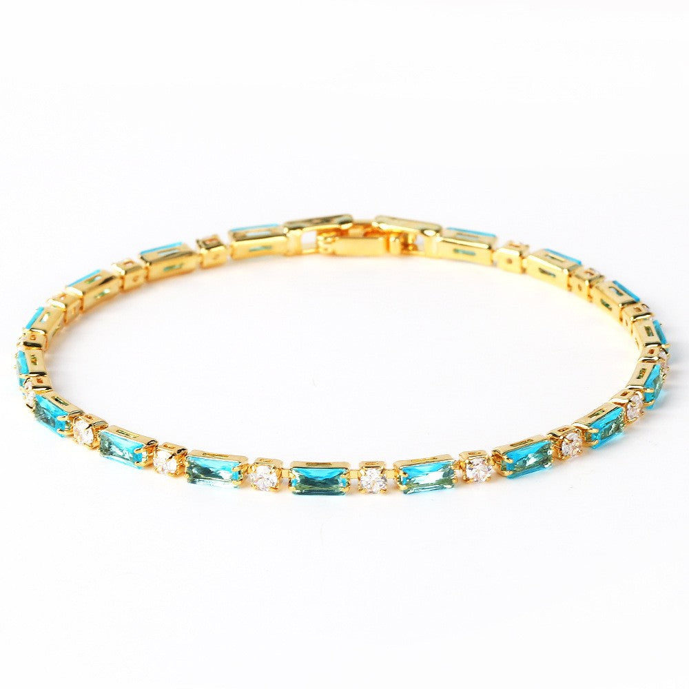 ELEGANT NATURAL TURQUOISE AND GOLD BRACELET | GOLD