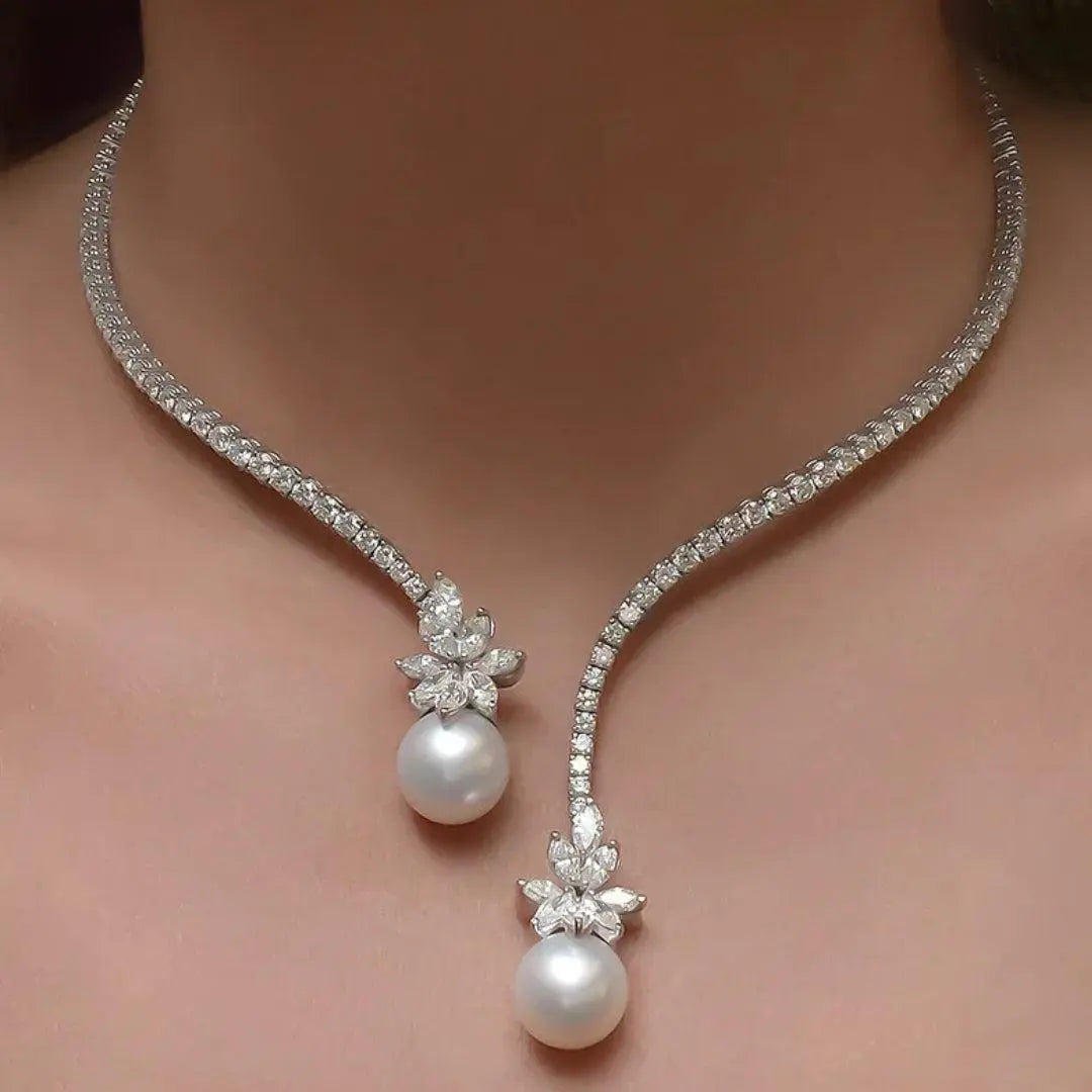 ELEGANT PEARL NECKLACE | STERLING SILVER