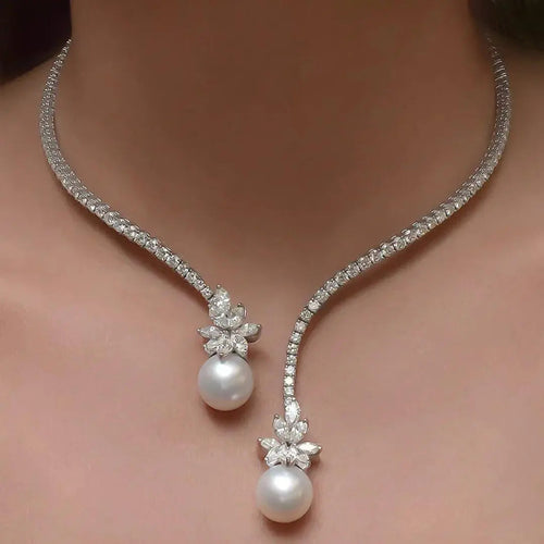 ELEGANT PEARL NECKLACE | STERLING SILVER