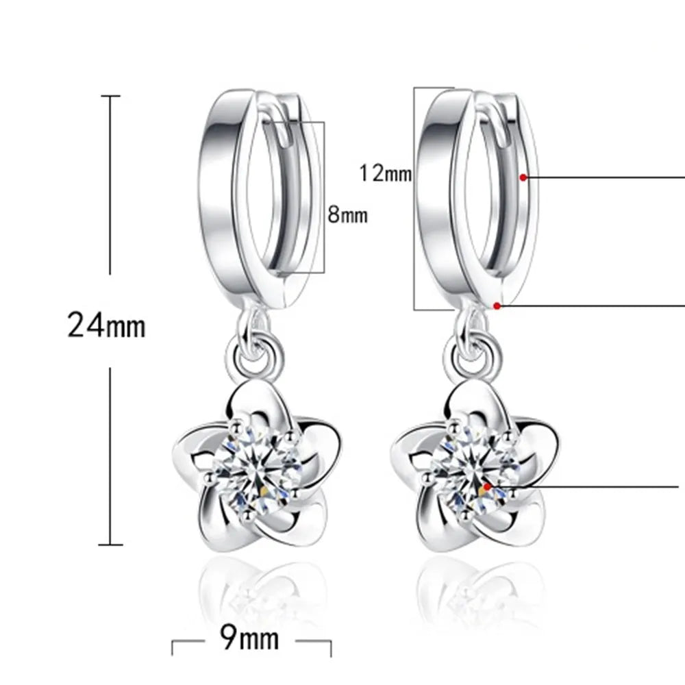PURPLE AND WHITE ZIRCON EARRINGS | STERLING SILVER