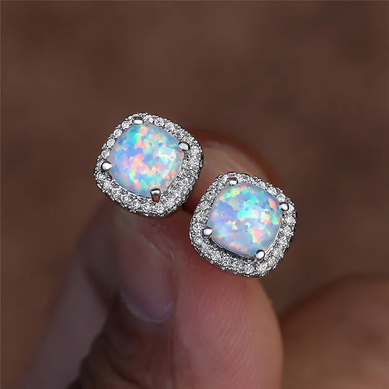 ELEGANT EARRINGS | WHITE FIRE OPAL