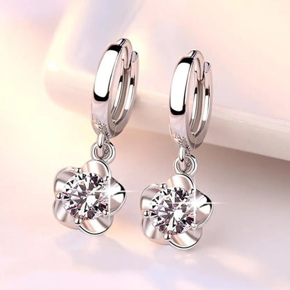 PURPLE AND WHITE ZIRCON EARRINGS | STERLING SILVER