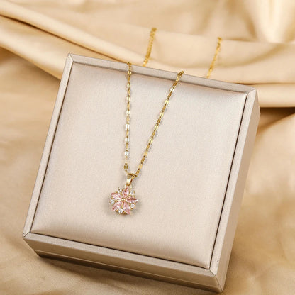 ROMANTIC SAKURA ROSE NECKLACE | GOLD