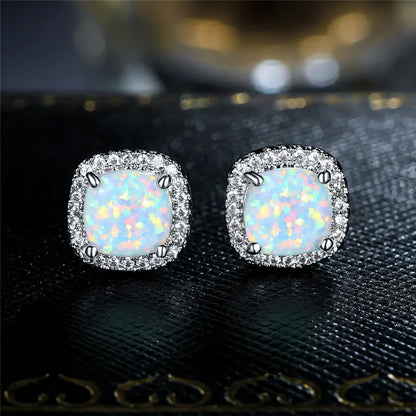 ELEGANT EARRINGS | WHITE FIRE OPAL