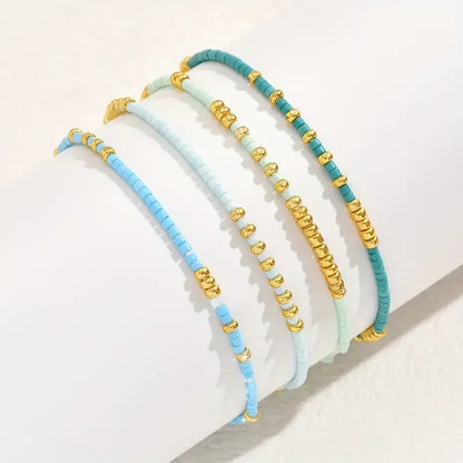 CHIC BOHEMIAN TURQUOISE BEADED BRACELET SET | TURQUOISE