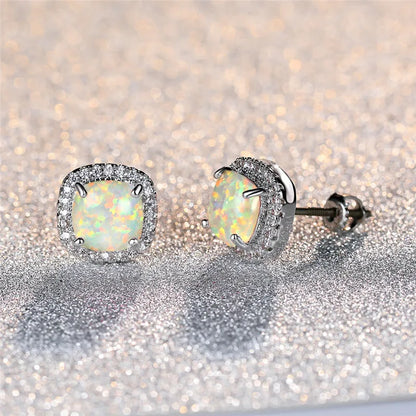 ELEGANT EARRINGS | WHITE FIRE OPAL