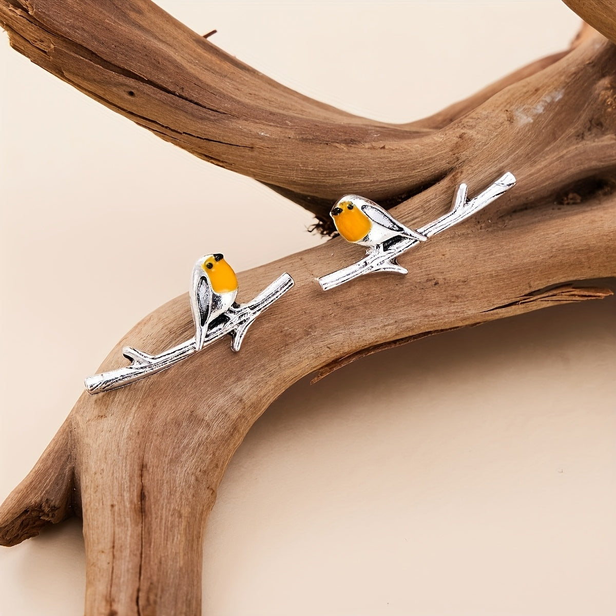 CARTOON BIRD EARRINGS | SILVER