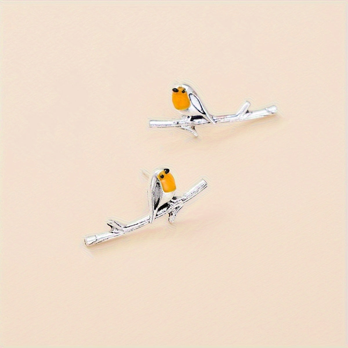CARTOON BIRD EARRINGS | SILVER