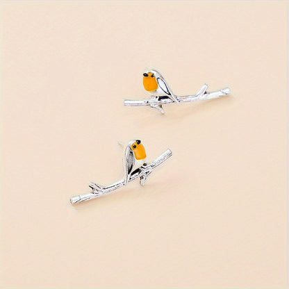 CARTOON BIRD EARRINGS | SILVER