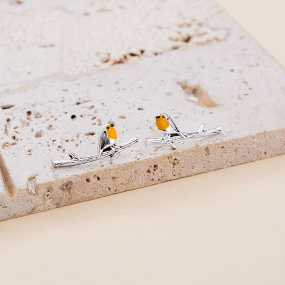 CARTOON BIRD EARRINGS | SILVER