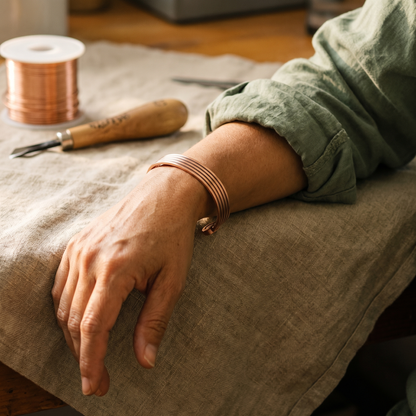 RIDGE CUFF BRACELET | PURE COPPER