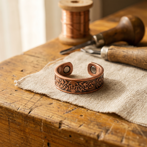 FLORAL ENGRAVED RING | COPPER