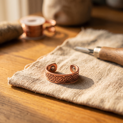 FEN COPPER RING | JADE INLAY