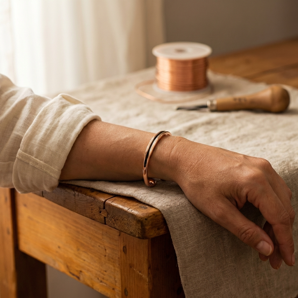 VEIN COPPER BRACELET | ROSE COPPER