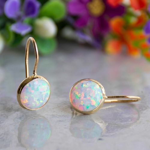 ANTIQUE OPAL GLOW EARRINGS | GOLD