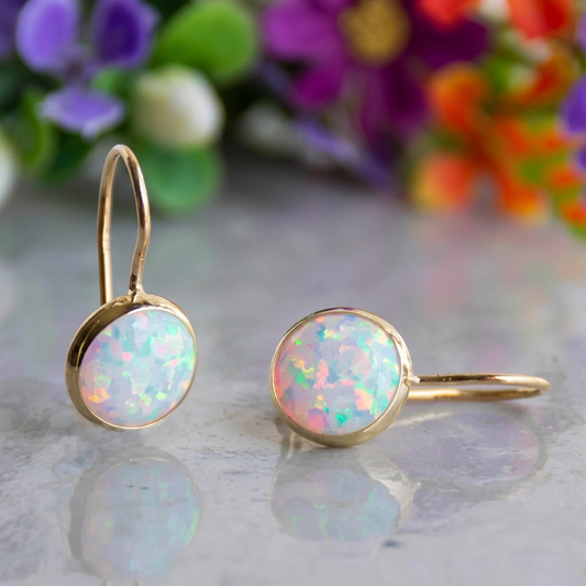 ANTIQUE OPAL GLOW EARRINGS | GOLD
