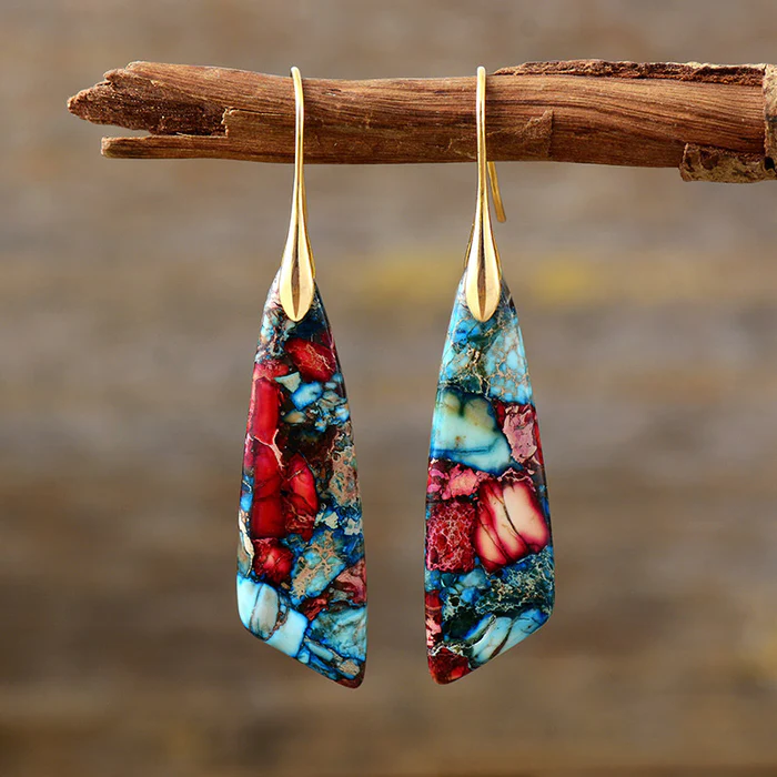 MULTICOLOURED STONE EARRINGS