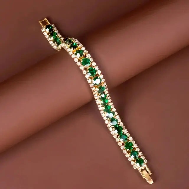 GREEN AND GOLD BRACELET | GOLD