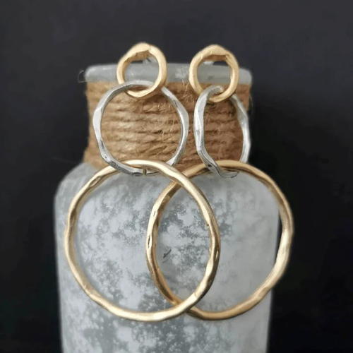 VINTAGE GOLD AND SILVER EARRINGS