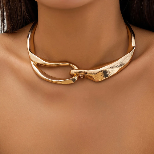 BOLD TEXTURE NECKLACE | GOLD