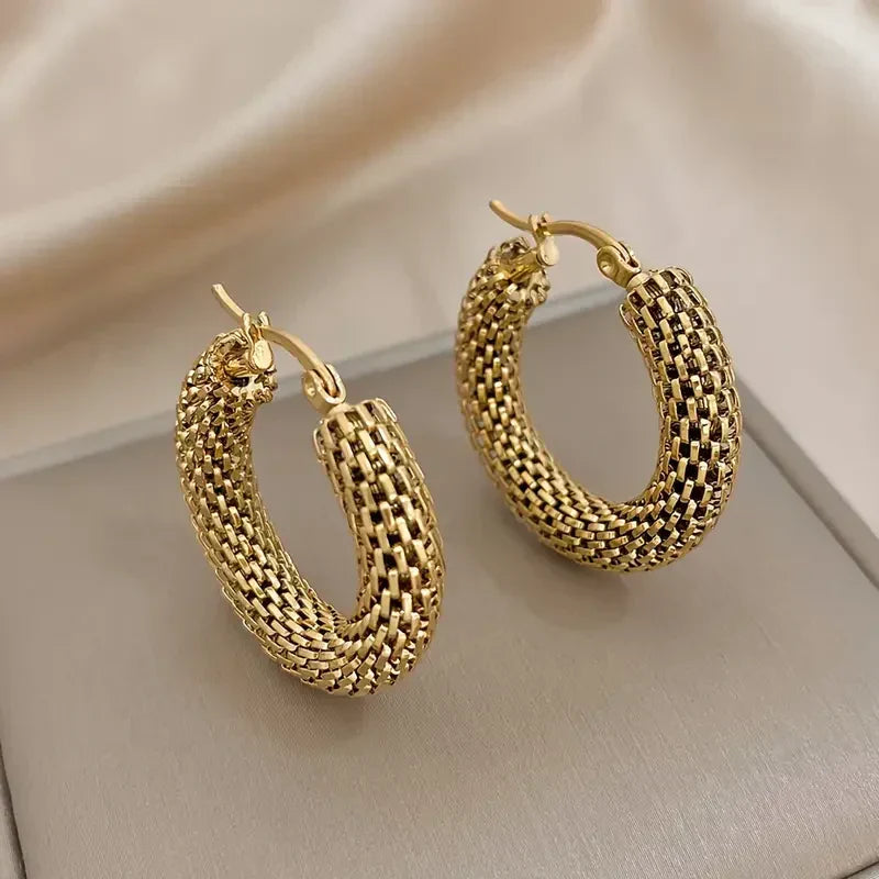 Evelyn Rose Jewelry Golden Tide Hoop Earrings