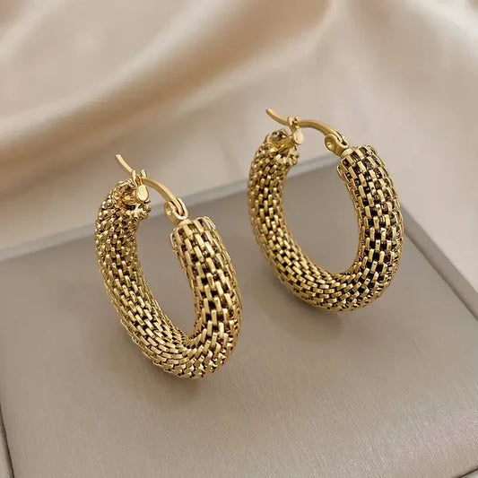Evelyn Rose Jewelry Golden Tide Hoop Earrings