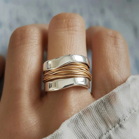 SILVERGOLD TETHER RING | MIXED GOLD